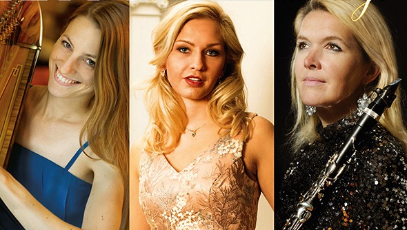 Drei Musikerinnen beim Hamburger Serenadenkonzert