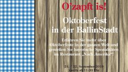 Plakat für das Oktoberfest in der BallinStadt Hamburg