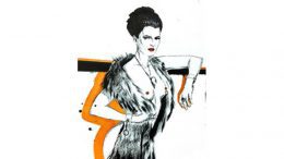 Erotische Zeichung von Sherin L’Artiste - Lady in Fur