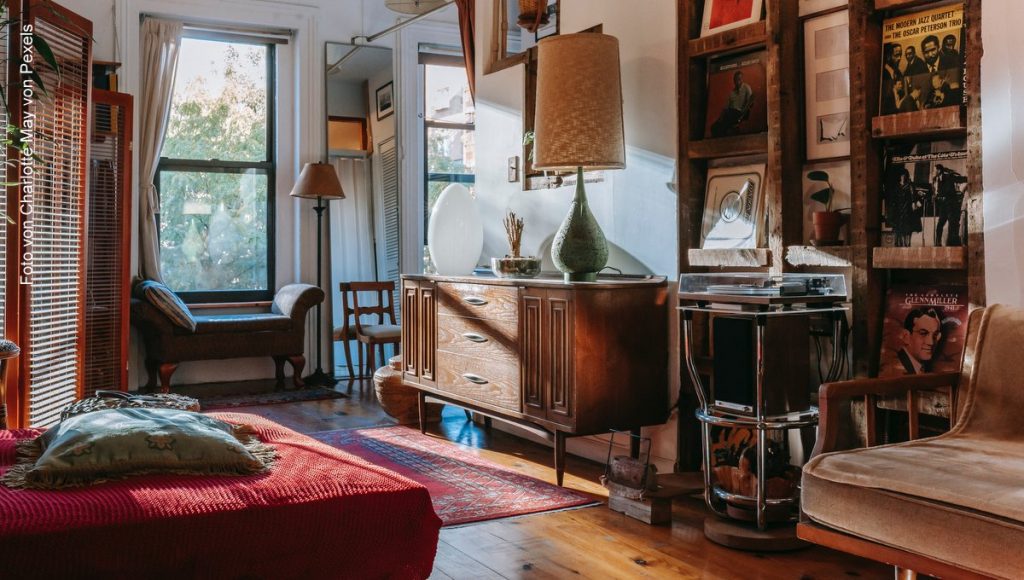 Wohnzimmer mit Vintage Möbeln