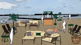 Skizze der stilwerk Strandbar in hamburg Blankenese