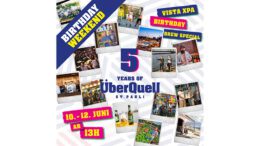 Plakat 5 Jahre ÜberQuell Brauerei