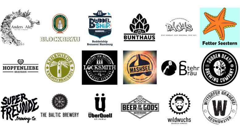 18 verschieden Craft Beer Brauerei Logos