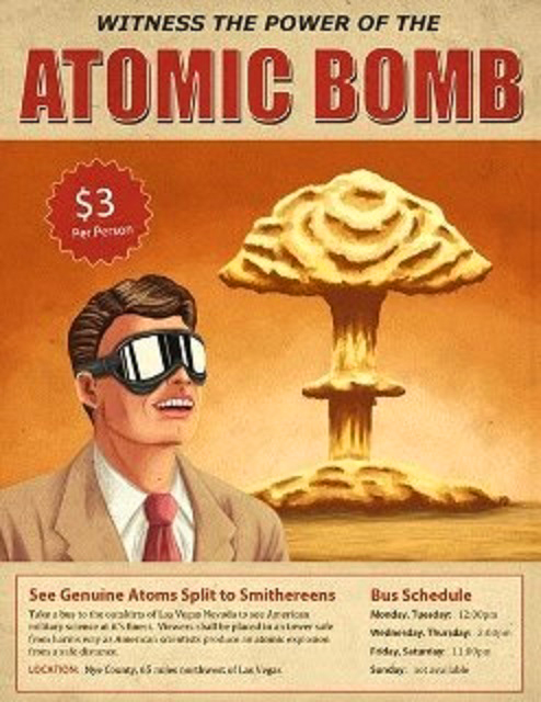 Vintage Anzeige Atombombentour